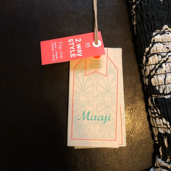 Maaji Poolside Hues Black Navy Blue White Convertible Jumpsuit S, worn on vacay. - Picture 8 of 16